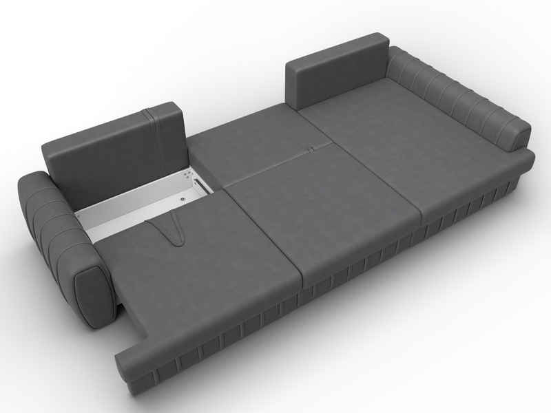 Диван угловой Лига-057 НПБ Лонг угол правый, Замша, JOLY 13 серый