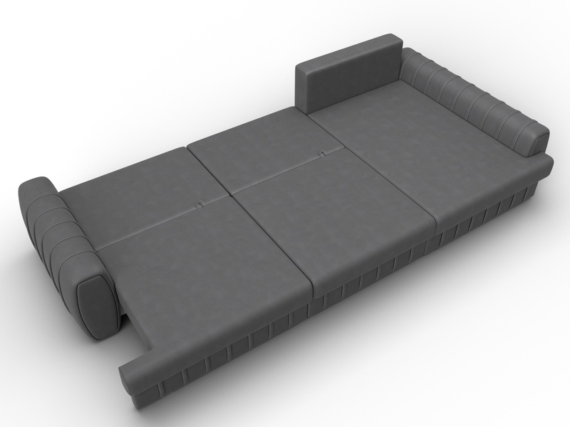 Диван угловой Лига-057 НПБ Лонг угол правый, Замша, JOLY 13 серый