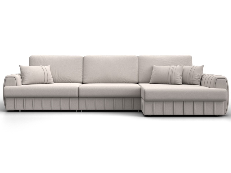 Диван угловой Лига-057 НПБ Лонг угол правый, Замша, JOLY 05 бежевый