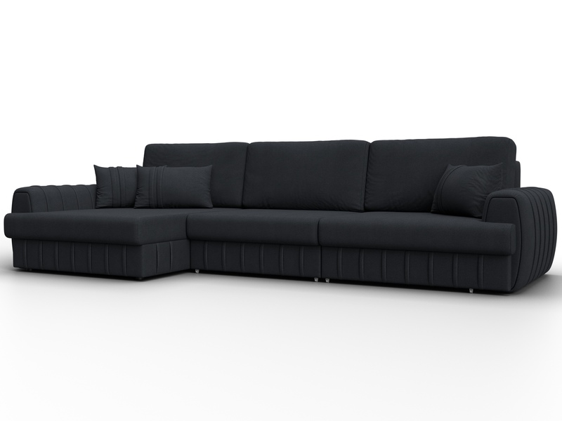 Диван угловой Лига-057 НПБ Лонг угол левый, Замша, JOLY 16 темно-серый