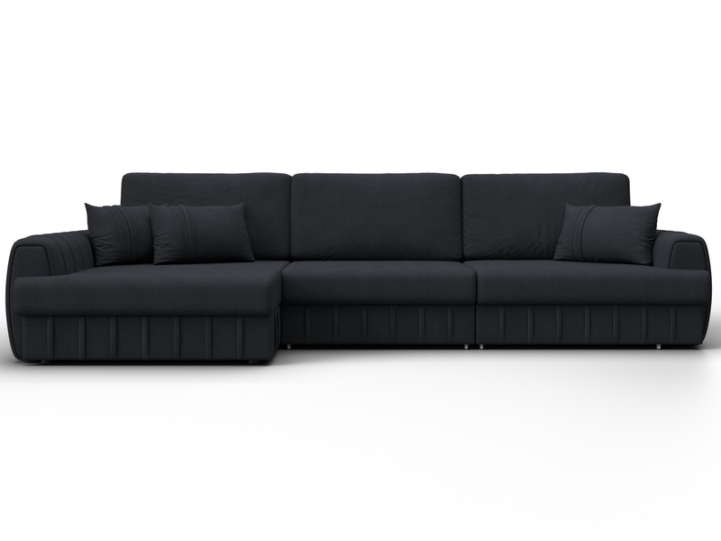 Диван угловой Лига-057 НПБ Лонг угол левый, Замша, JOLY 16 темно-серый