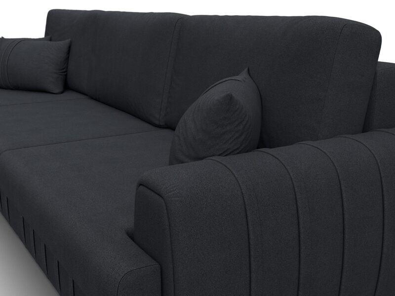 Диван угловой Лига-057 НПБ Лонг угол левый, Замша, JOLY 16 темно-серый