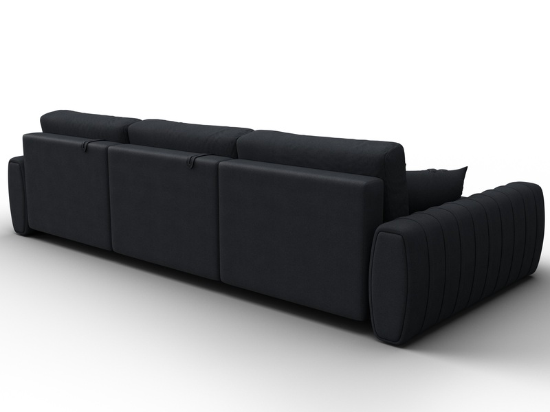 Диван угловой Лига-057 НПБ Лонг угол левый, Замша, JOLY 16 темно-серый