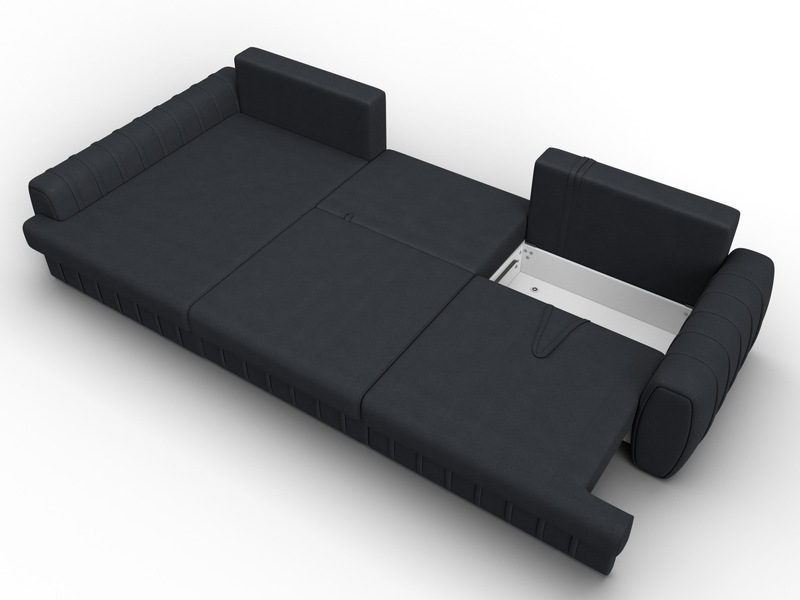 Диван угловой Лига-057 НПБ Лонг угол левый, Замша, JOLY 16 темно-серый