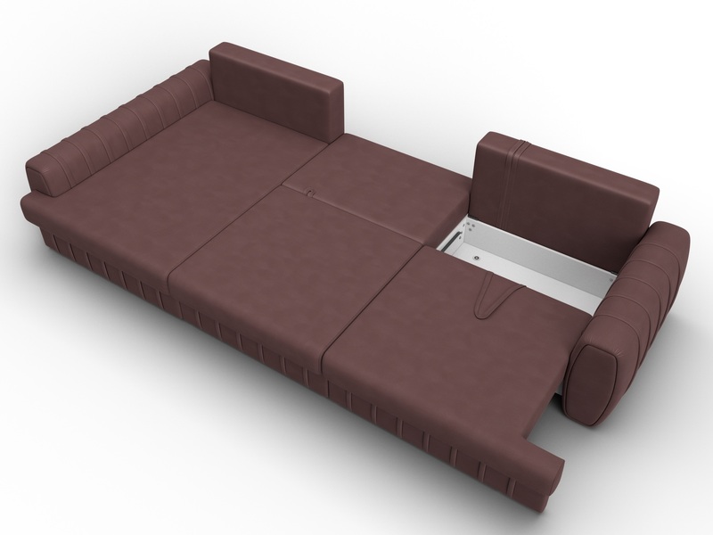 Диван угловой Лига-057 НПБ Лонг угол левый, Замша, JOLY 09 бордовый