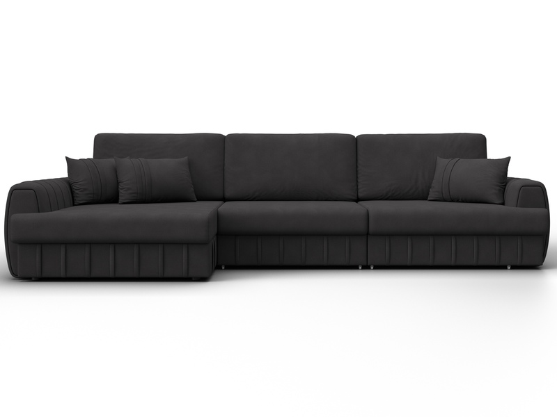 Диван угловой Лига-057 НПБ Лонг угол левый, Замша, JOLY 08 коричневый