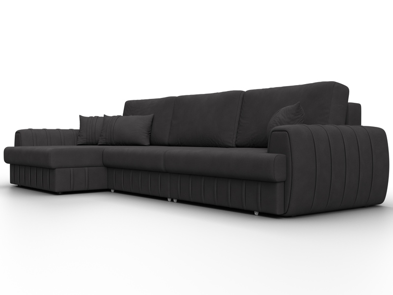 Диван угловой Лига-057 НПБ Лонг угол левый, Замша, JOLY 08 коричневый