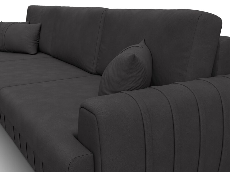 Диван угловой Лига-057 НПБ Лонг угол левый, Замша, JOLY 08 коричневый