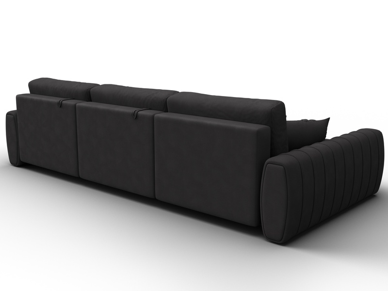 Диван угловой Лига-057 НПБ Лонг угол левый, Замша, JOLY 08 коричневый