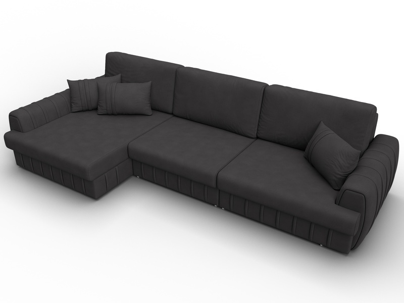 Диван угловой Лига-057 НПБ Лонг угол левый, Замша, JOLY 08 коричневый