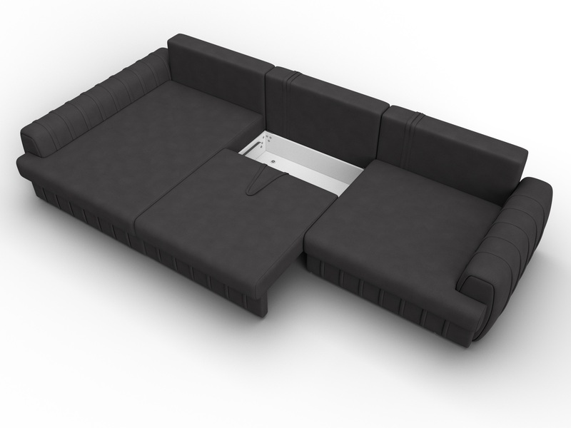 Диван угловой Лига-057 НПБ Лонг угол левый, Замша, JOLY 08 коричневый