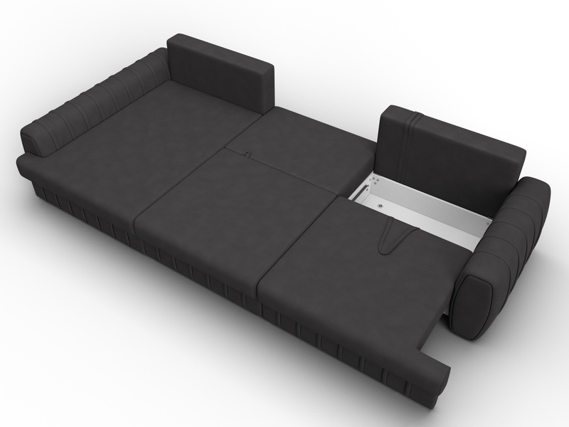 Диван угловой Лига-057 НПБ Лонг угол левый, Замша, JOLY 08 коричневый