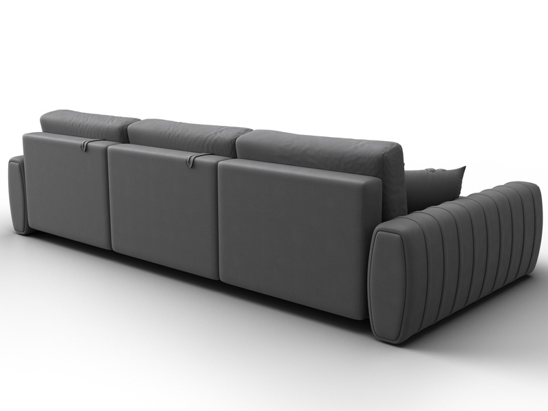 Диван угловой Лига-057 НПБ Лонг угол левый, Замша, JOLY 13 серый