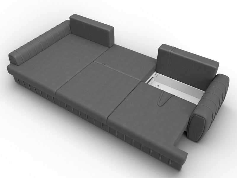 Диван угловой Лига-057 НПБ Лонг угол левый, Замша, JOLY 13 серый