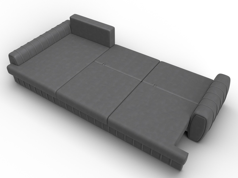 Диван угловой Лига-057 НПБ Лонг угол левый, Замша, JOLY 13 серый