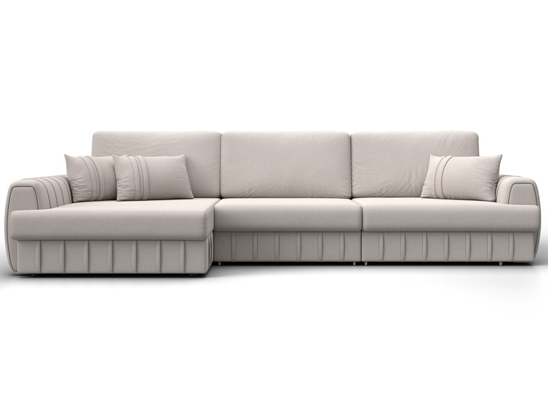 Диван угловой Лига-057 НПБ Лонг угол левый, Замша, JOLY 05 бежевый