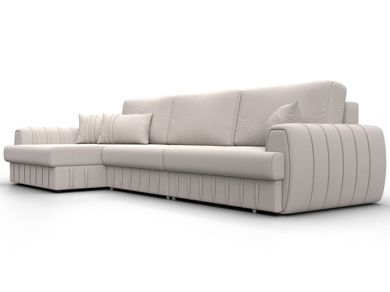 Диван угловой Лига-057 НПБ Лонг угол левый, Замша, JOLY 05 бежевый