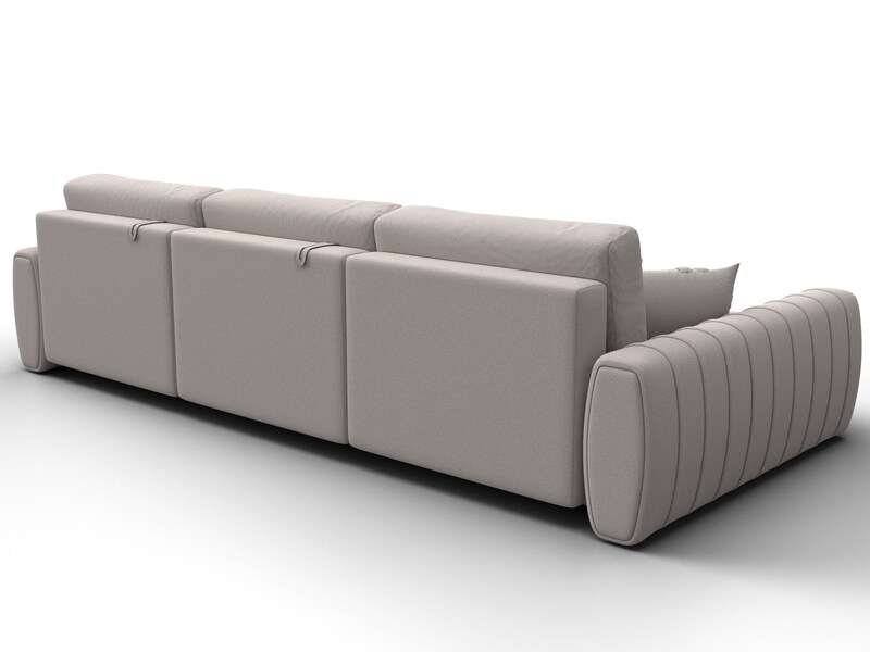 Диван угловой Лига-057 НПБ Лонг угол левый, Замша, JOLY 05 бежевый