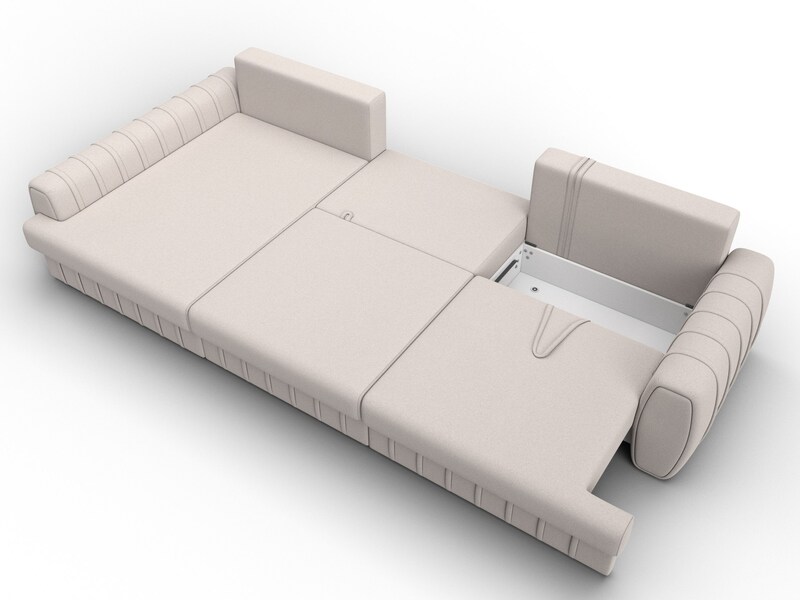 Диван угловой Лига-057 НПБ Лонг угол левый, Замша, JOLY 05 бежевый