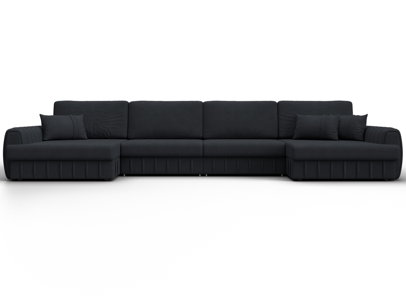 Диван П-образный Лига-057 НПБ Лонг, Замша, JOLY 16 темно-серый