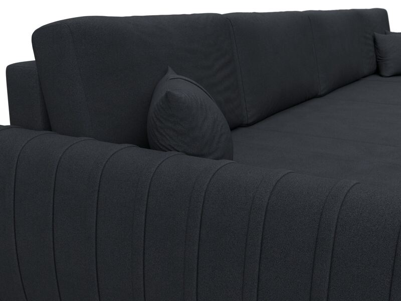 Диван П-образный Лига-057 НПБ Лонг, Замша, JOLY 16 темно-серый