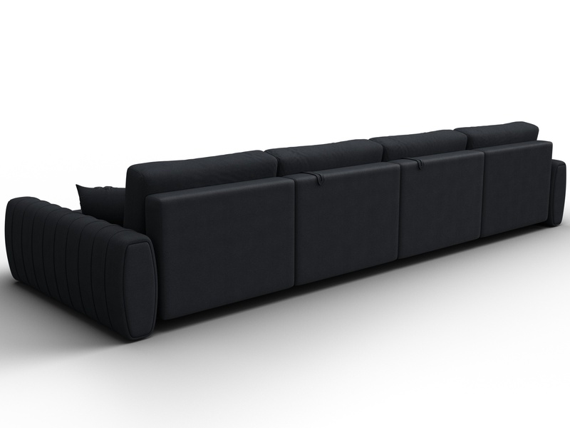 Диван П-образный Лига-057 НПБ Лонг, Замша, JOLY 16 темно-серый