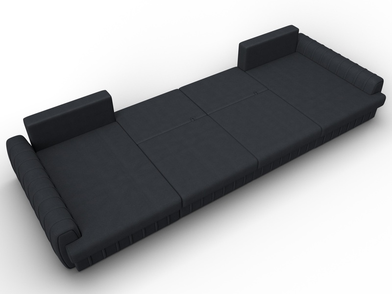 Диван П-образный Лига-057 НПБ Лонг, Замша, JOLY 16 темно-серый