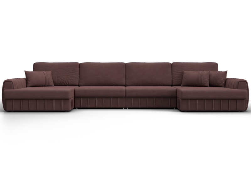 Диван П-образный Лига-057 НПБ Лонг, Замша, JOLY 09 бордовый