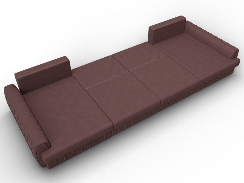 Диван П-образный Лига-057 НПБ Лонг, Замша, JOLY 09 бордовый