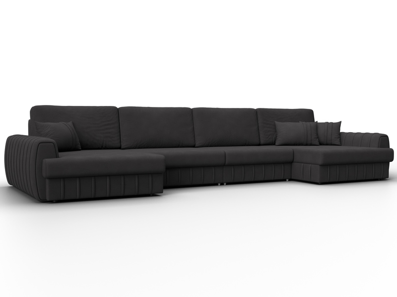 Диван П-образный Лига-057 НПБ Лонг, Замша, JOLY 08 коричневый