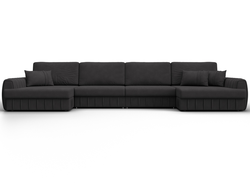 Диван П-образный Лига-057 НПБ Лонг, Замша, JOLY 08 коричневый