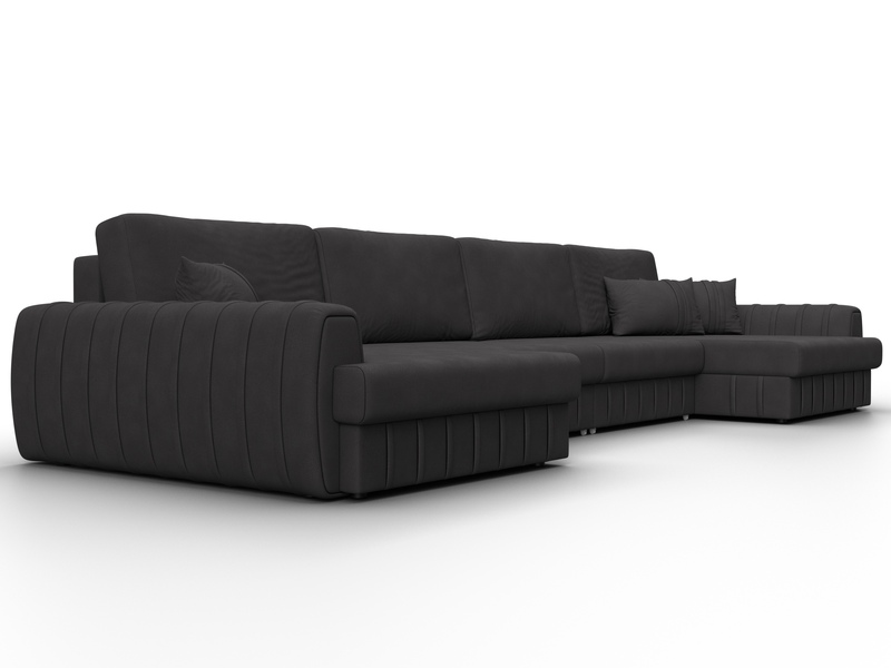 Диван П-образный Лига-057 НПБ Лонг, Замша, JOLY 08 коричневый