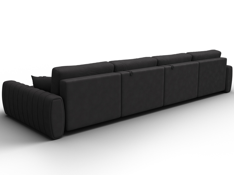 Диван П-образный Лига-057 НПБ Лонг, Замша, JOLY 08 коричневый