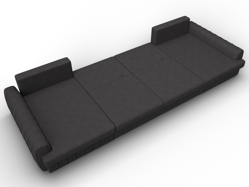 Диван П-образный Лига-057 НПБ Лонг, Замша, JOLY 08 коричневый