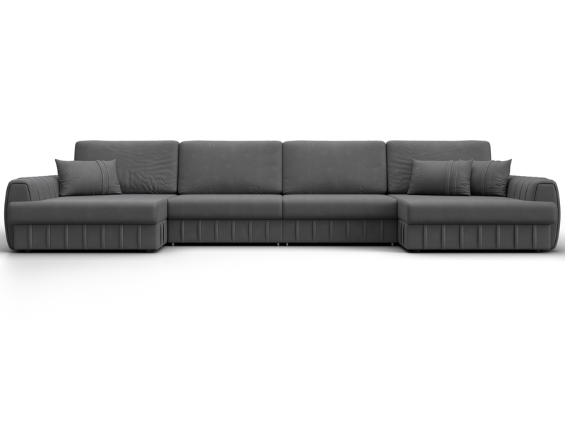 Диван П-образный Лига-057 НПБ Лонг, Замша, JOLY 13 серый