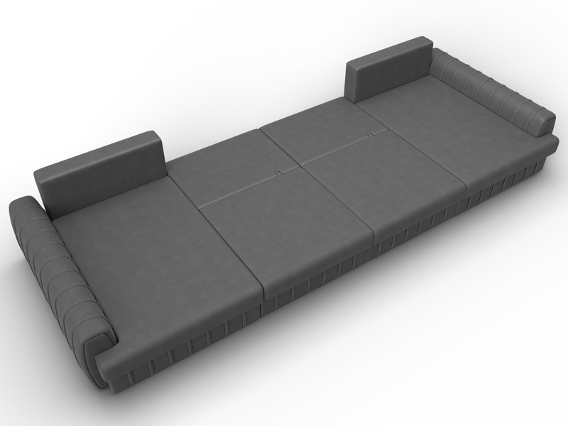 Диван П-образный Лига-057 НПБ Лонг, Замша, JOLY 13 серый