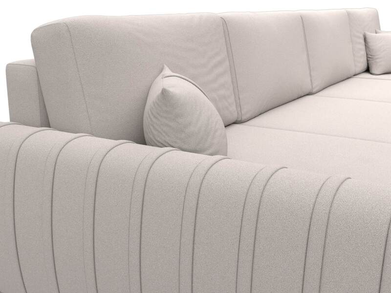 Диван П-образный Лига-057 НПБ Лонг, Замша, JOLY 05 бежевый