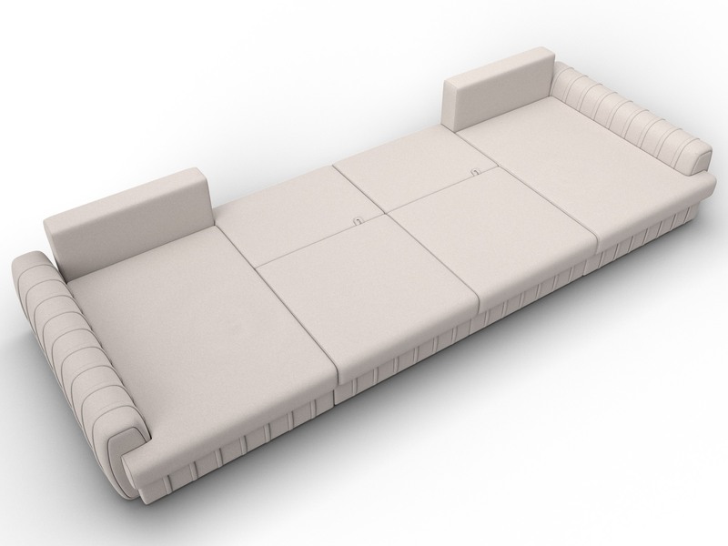 Диван П-образный Лига-057 НПБ Лонг, Замша, JOLY 05 бежевый