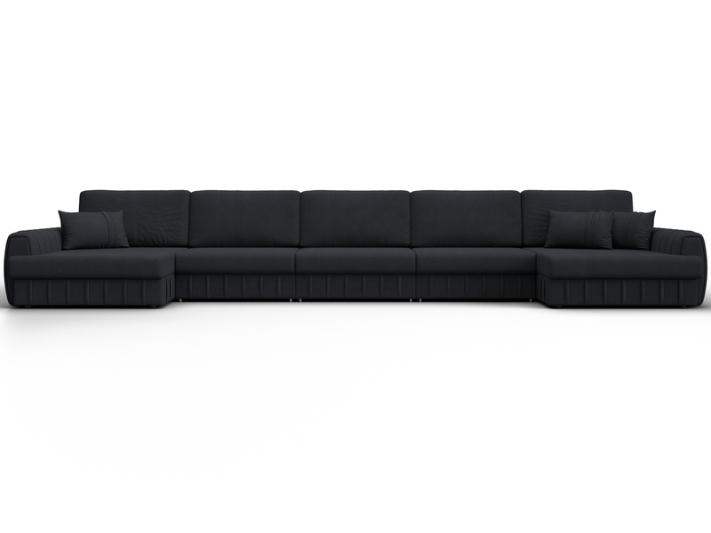 Диван П-образный Лига-057 НПБ МегаЛонг, Замша, JOLY 16 темно-серый