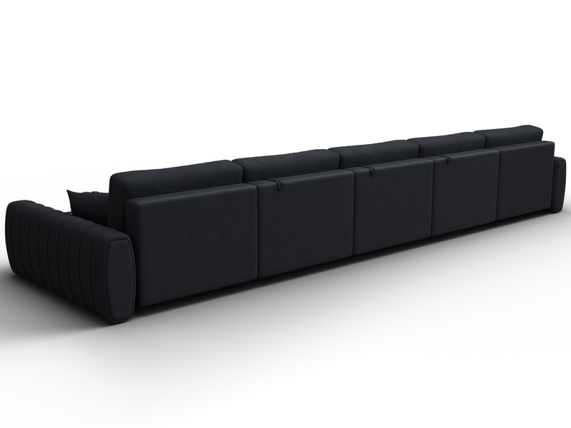 Диван П-образный Лига-057 НПБ МегаЛонг, Замша, JOLY 16 темно-серый