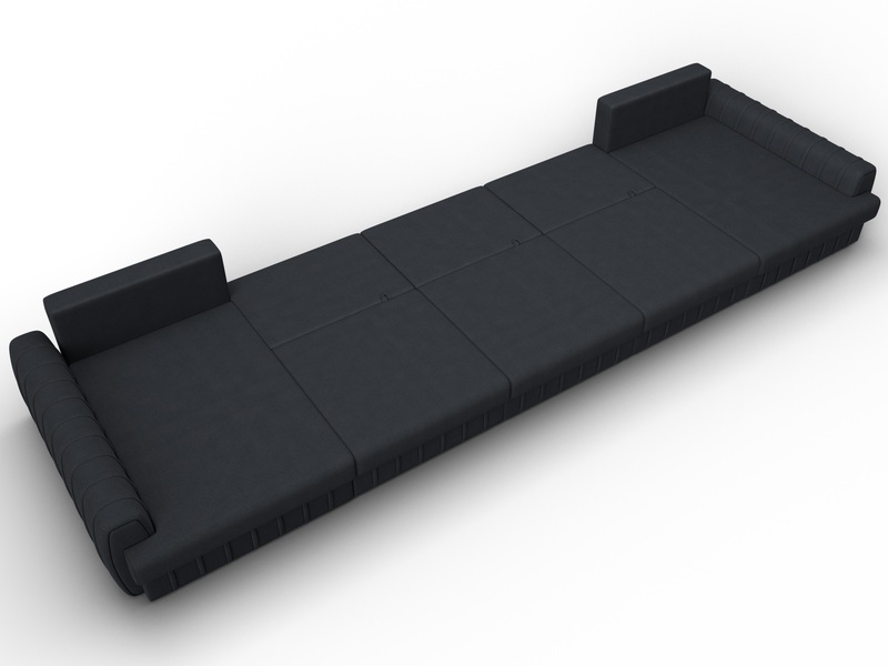 Диван П-образный Лига-057 НПБ МегаЛонг, Замша, JOLY 16 темно-серый