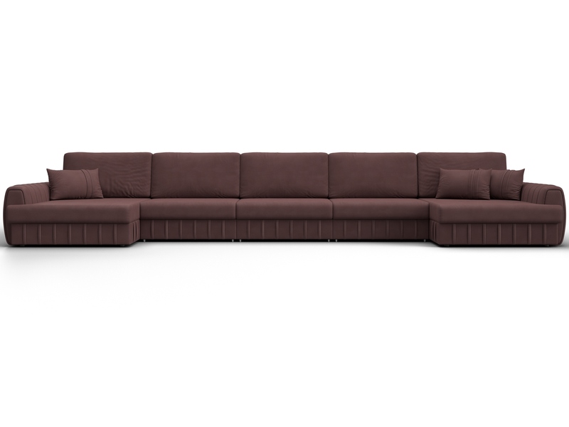 Диван П-образный Лига-057 НПБ МегаЛонг, Замша, JOLY 09 бордовый