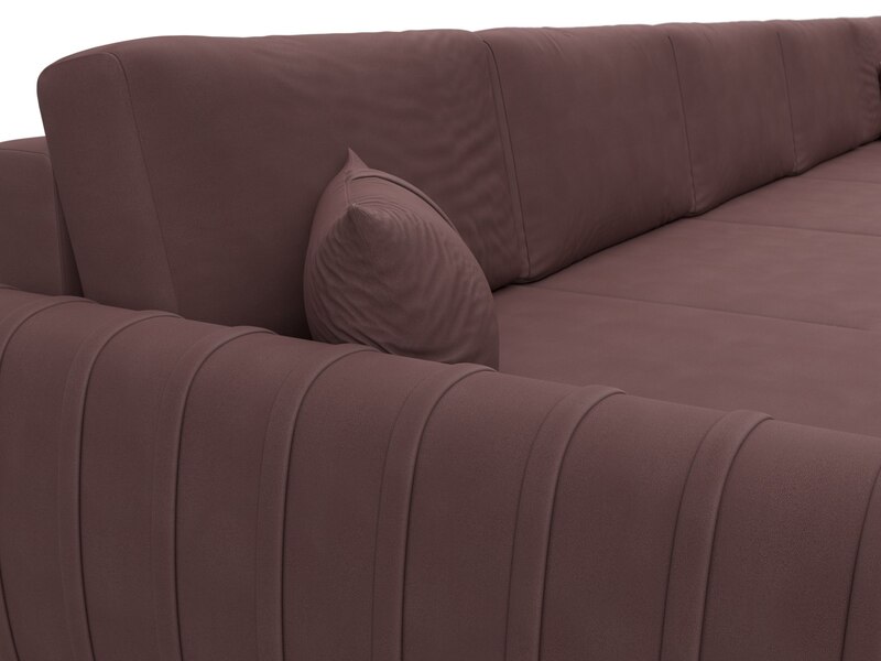 Диван П-образный Лига-057 НПБ МегаЛонг, Замша, JOLY 09 бордовый