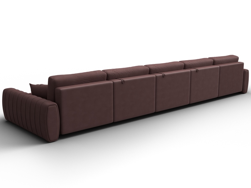 Диван П-образный Лига-057 НПБ МегаЛонг, Замша, JOLY 09 бордовый