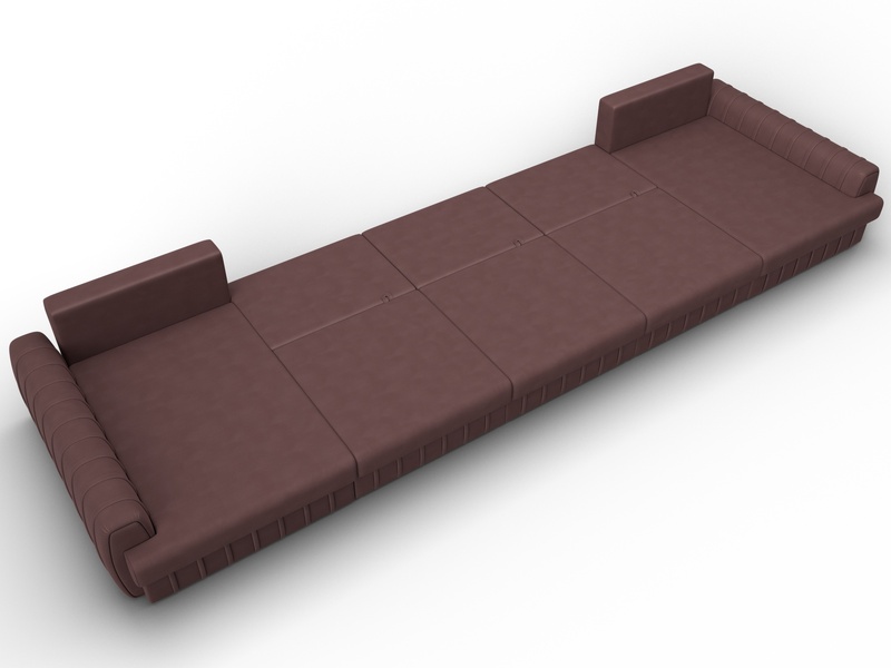 Диван П-образный Лига-057 НПБ МегаЛонг, Замша, JOLY 09 бордовый