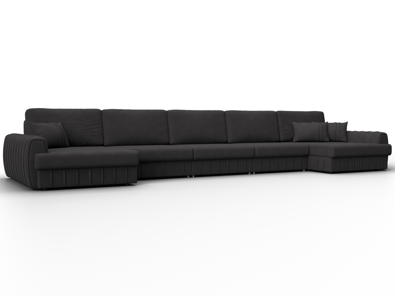 Диван П-образный Лига-057 НПБ МегаЛонг, Замша, JOLY 08 коричневый