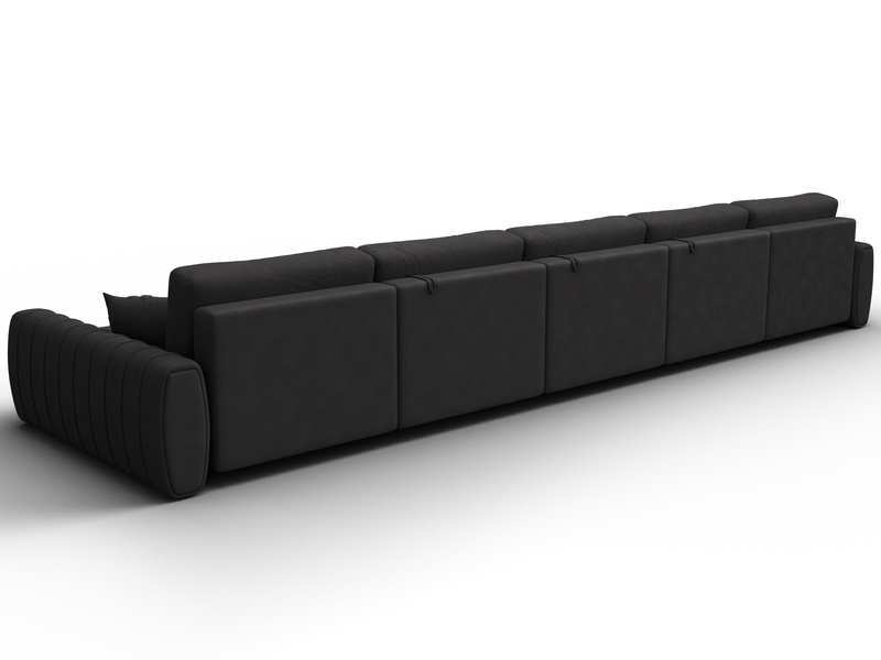 Диван П-образный Лига-057 НПБ МегаЛонг, Замша, JOLY 08 коричневый