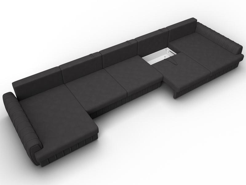 Диван П-образный Лига-057 НПБ МегаЛонг, Замша, JOLY 08 коричневый