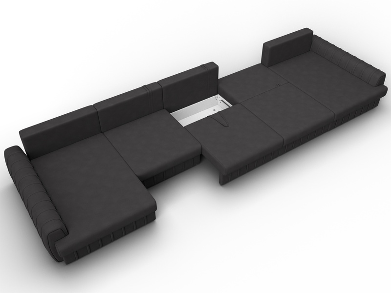 Диван П-образный Лига-057 НПБ МегаЛонг, Замша, JOLY 08 коричневый