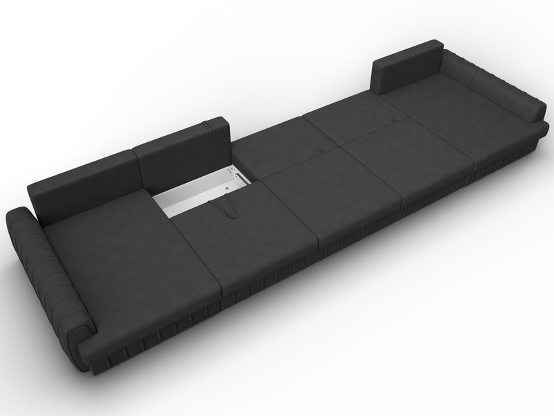 Диван П-образный Лига-057 НПБ МегаЛонг, Замша, JOLY 08 коричневый